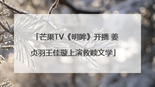 芒果TV《明眸》开播 姜贞羽王佳璇上演救赎文学